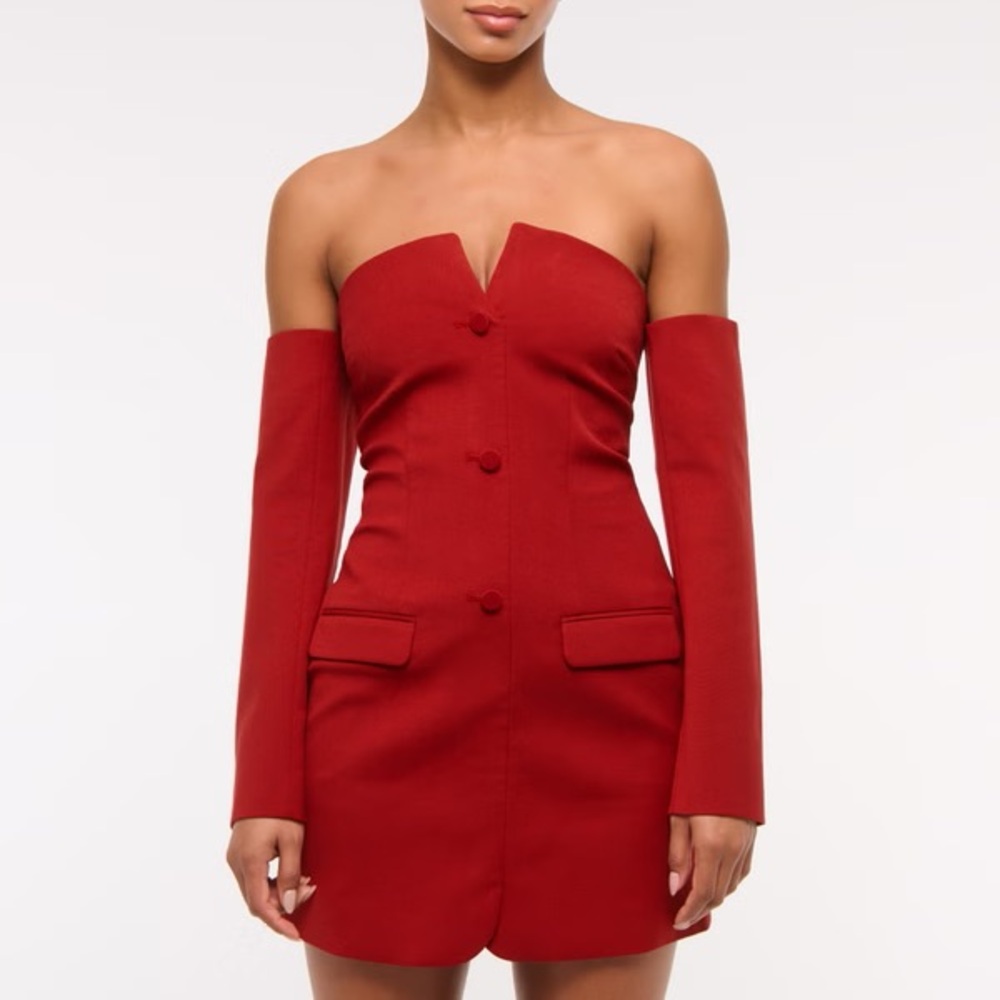 Abercrombie & Fitch Strapless Red Dress